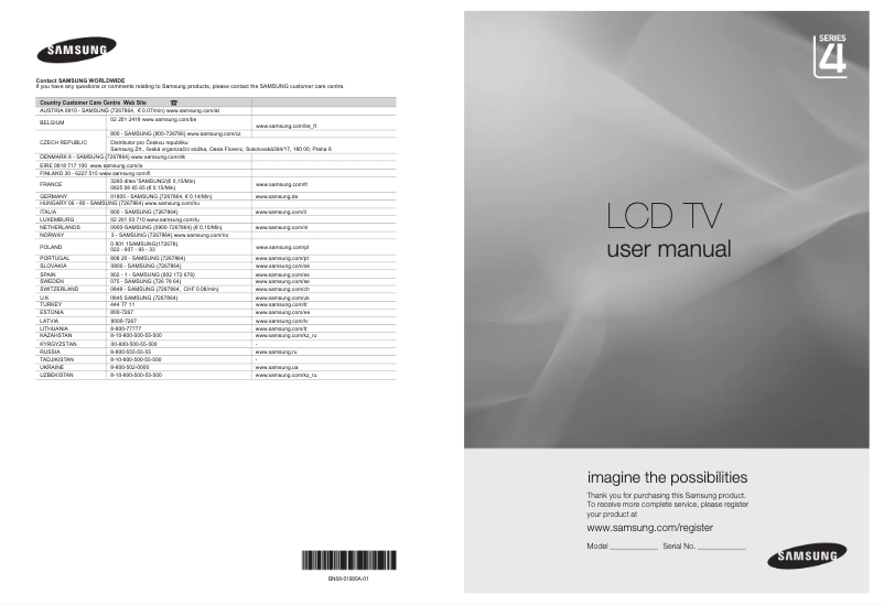 Page n°1 - Manuel utilisateur Samsung LE-22B450C8WXZG