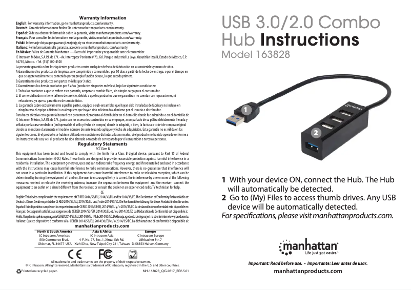 Image de la première page du manuel de l'appareil 162746