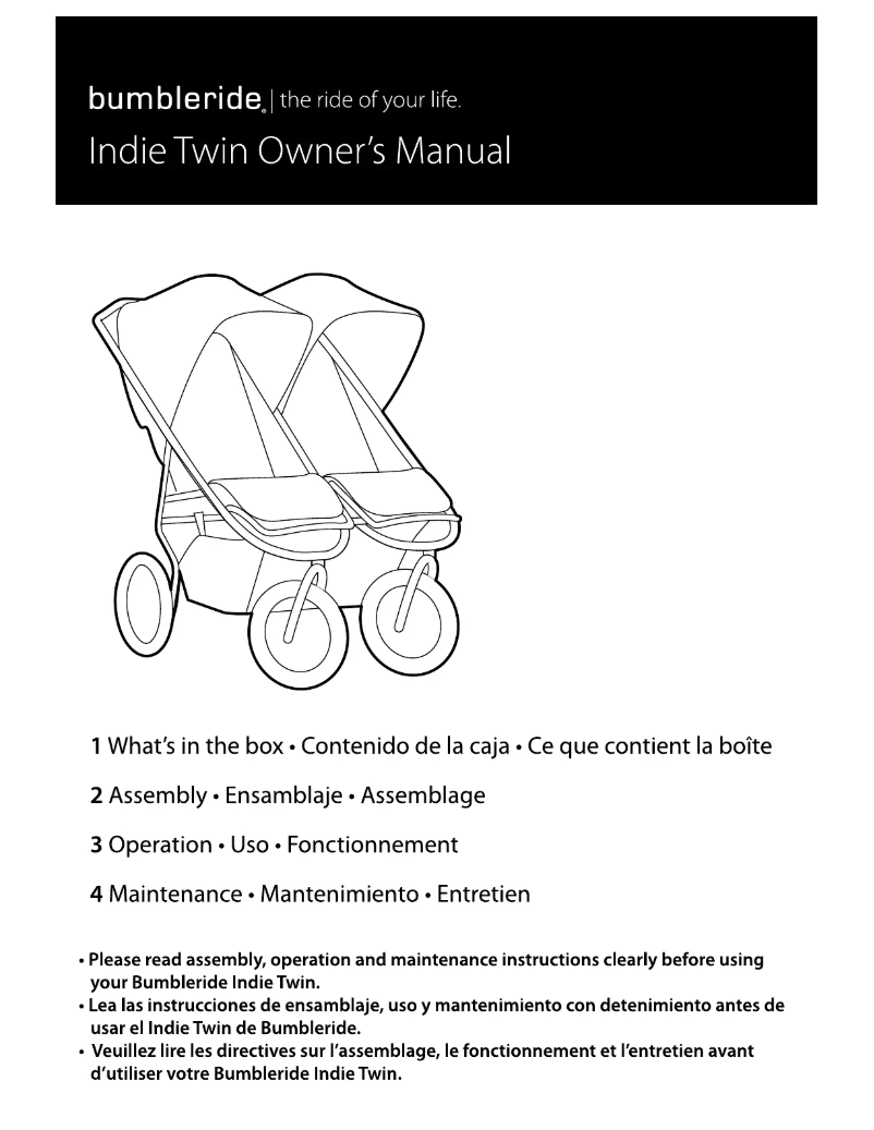 Page 1 de la notice Manuel utilisateur Bumbleride Indie Twin (2015)
