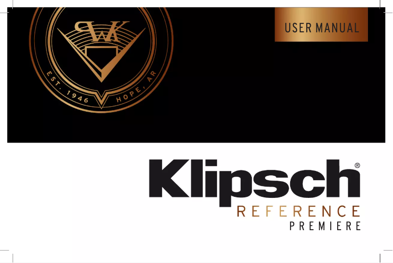 Page n°1 - Manuel utilisateur Klipsch Reference Premiere RP-8060FA