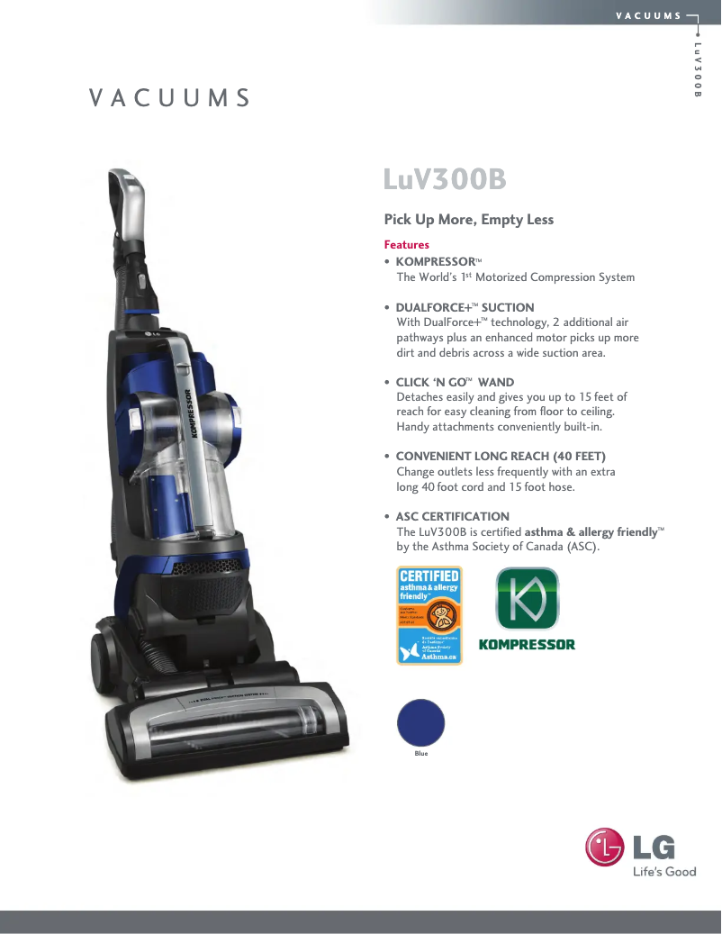 Page 1 de la notice Fiche technique LG VF7911CW