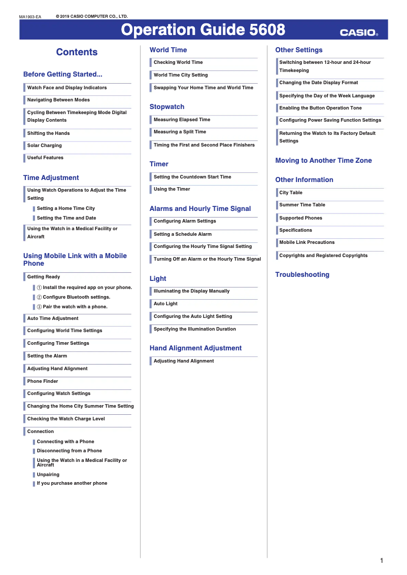 Page 1 de la notice Manuel utilisateur Casio G-Shock GST-B200-1AER