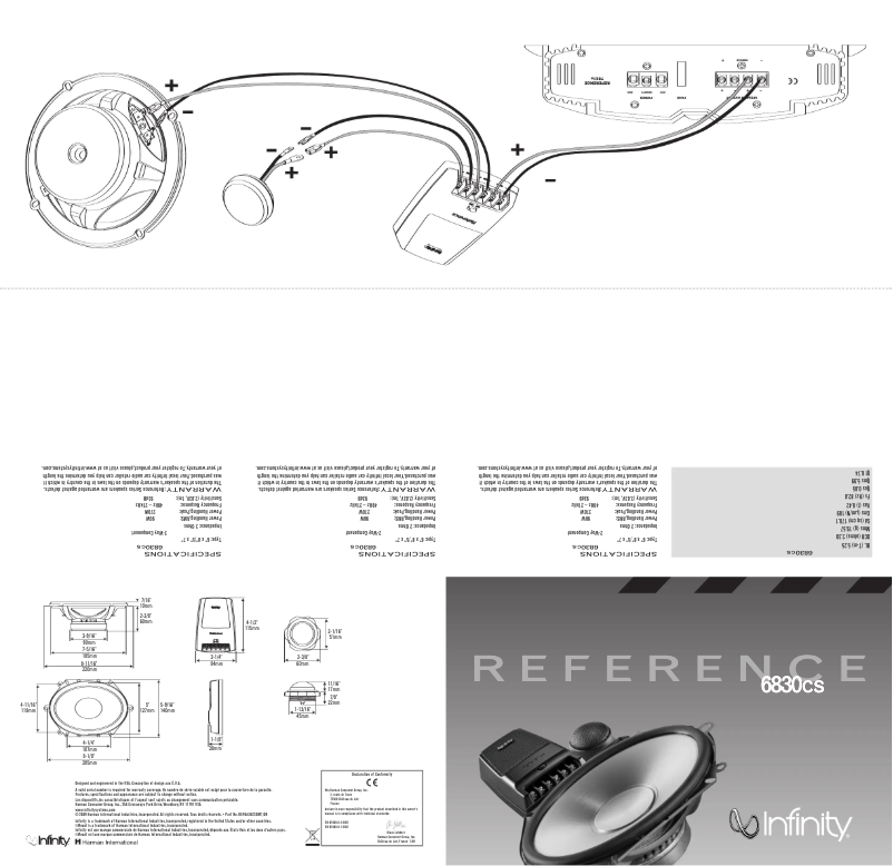 Page 1 de la notice Manuel utilisateur Infinity Reference 6830cs