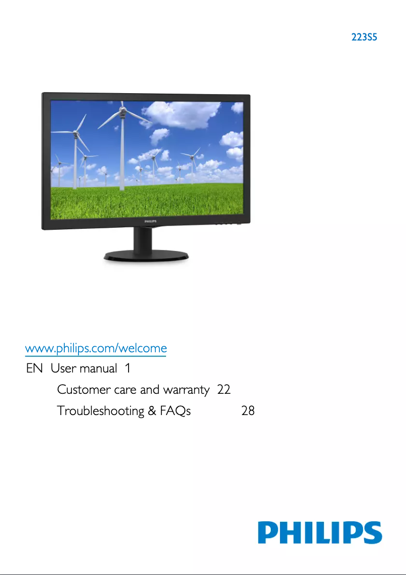 Page n°1 - Manuel utilisateur Philips 223S5LSB