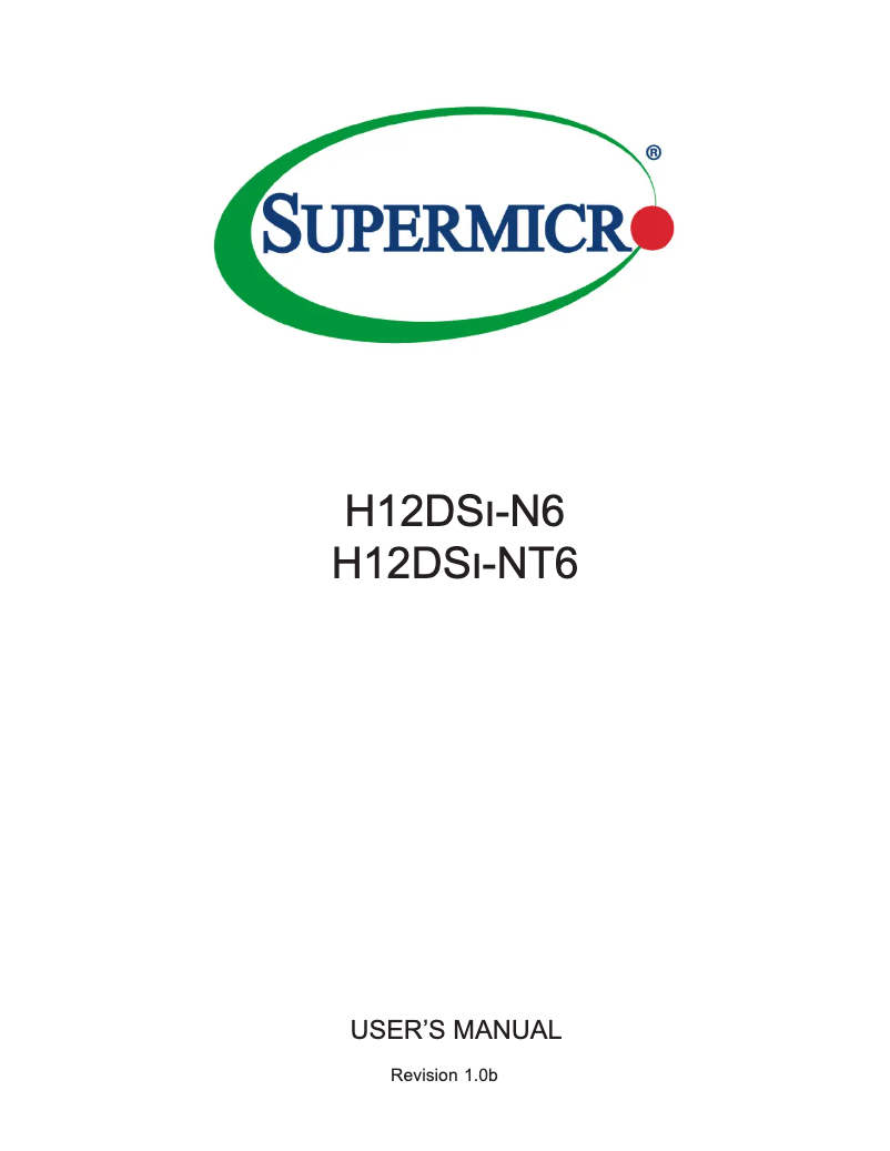 Page n°1 - Manuel utilisateur Supermicro H12DSi-NT6