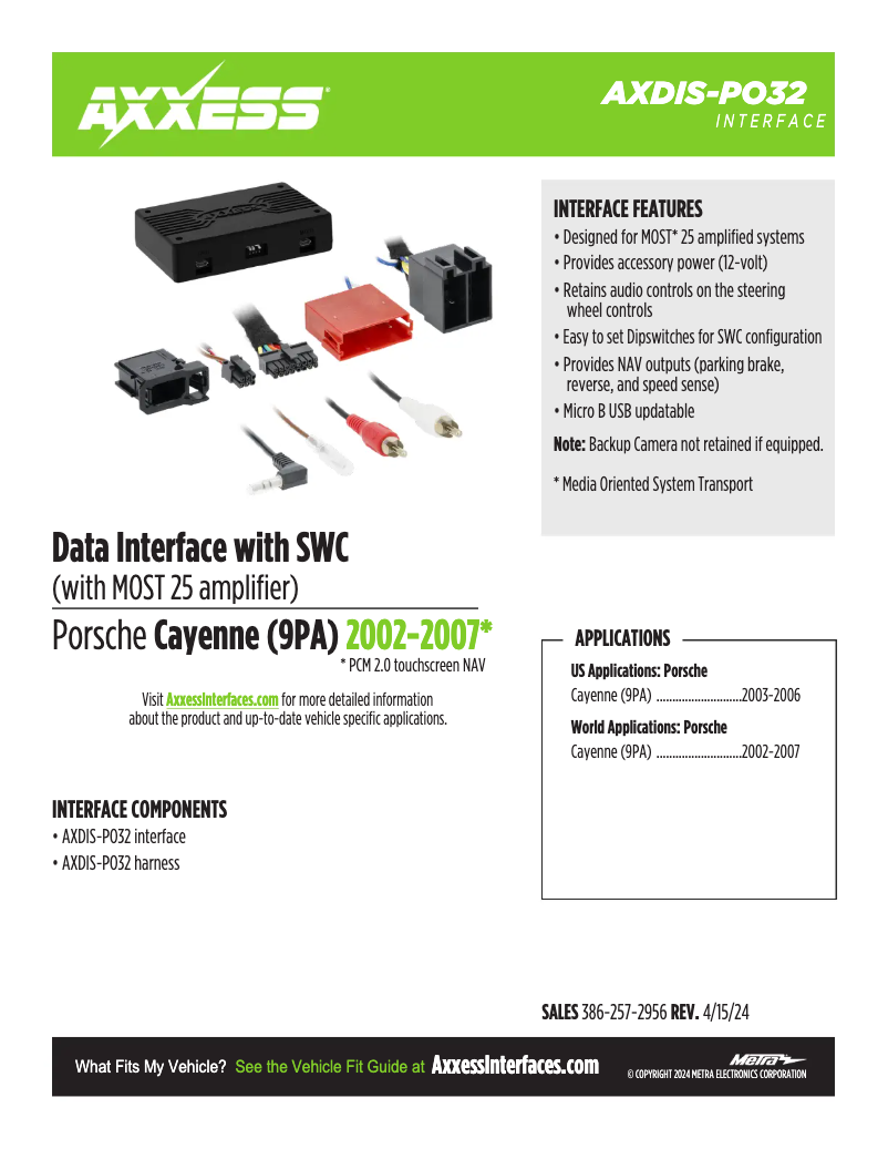 Página 1 del manual Ficha técnica AXESS AXDIS-PO32