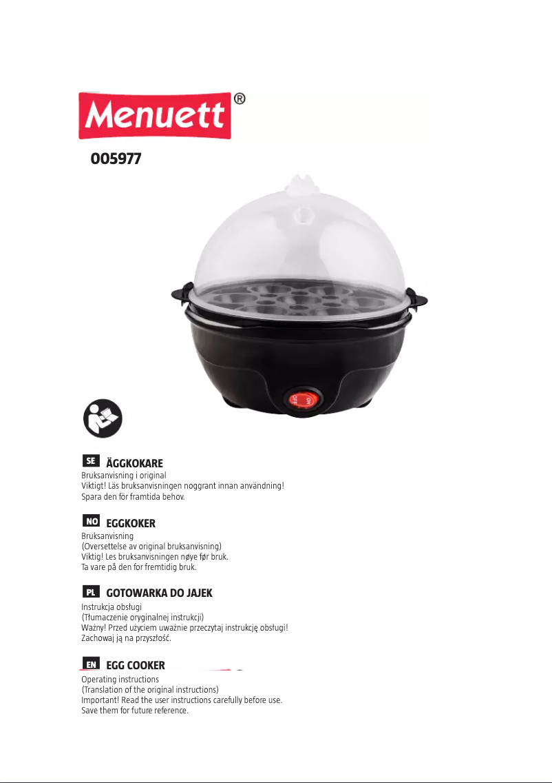 Page n°1 - Manuel utilisateur Menuett 005-977