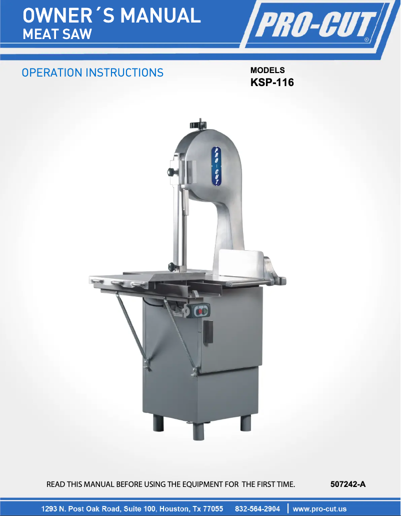 Page n°1 - Manuel utilisateur Pro-Cut KSP-116