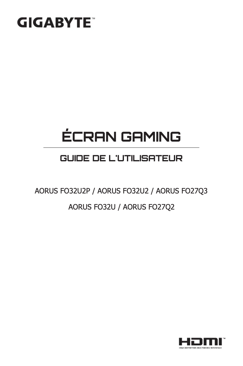 Page n°1 - Manuel utilisateur Gigabyte Aorus FO27Q2