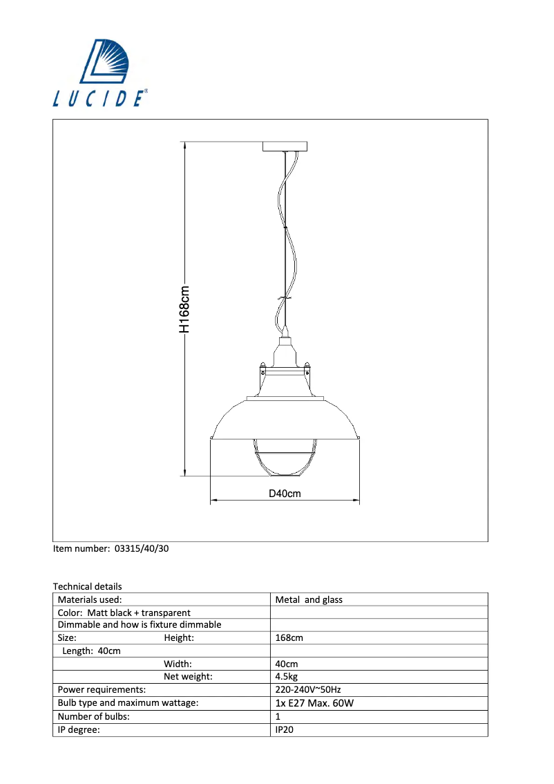 Image de la première page du manuel de l'appareil Gringo 03315/40/30