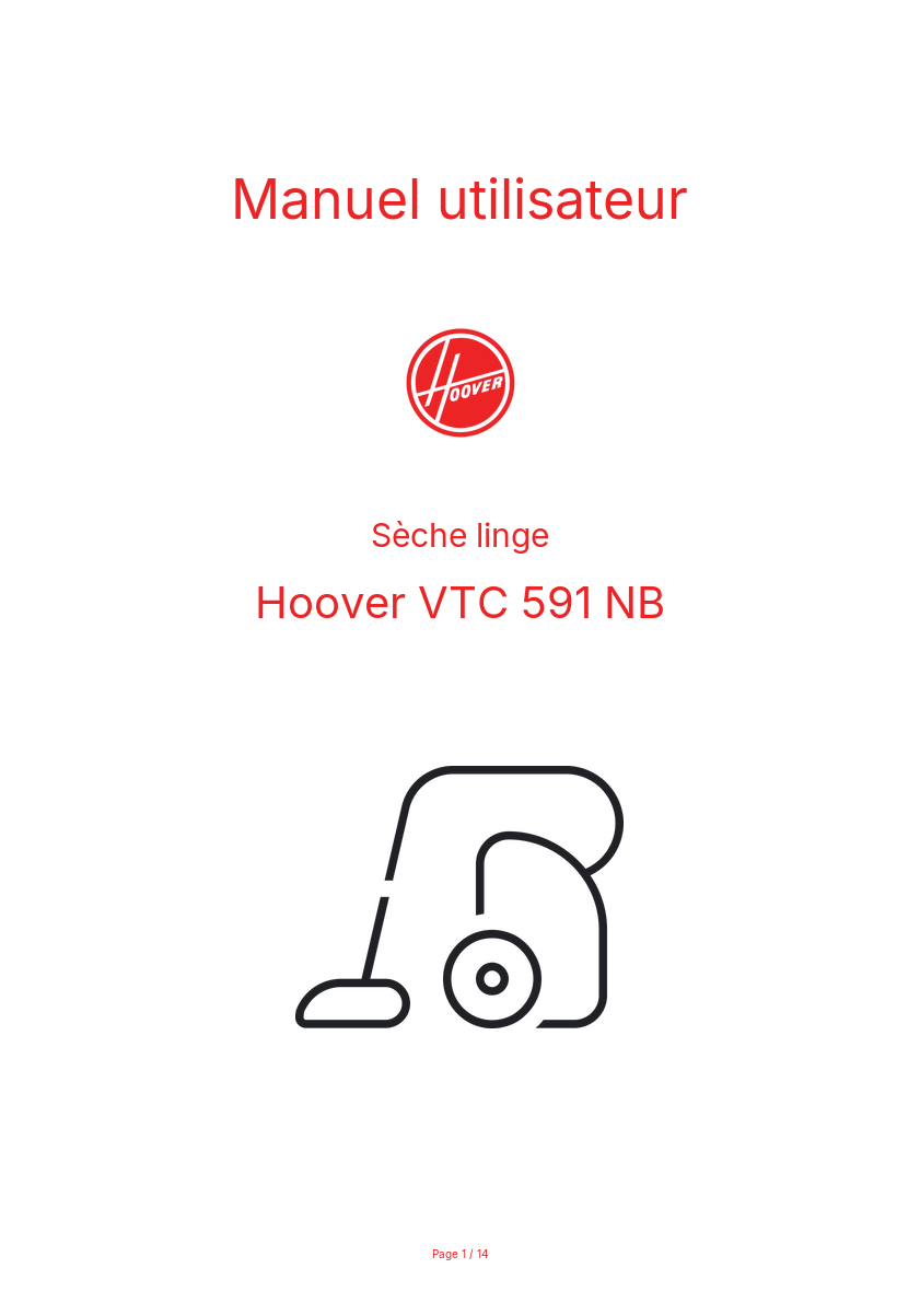 Image de la première page du manuel de l'appareil VTC 591 NB