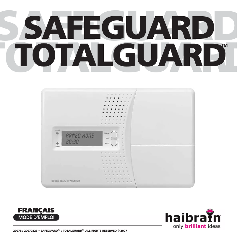 Page n°1 - Manuel utilisateur Marmitek SafeGuard SC9000
