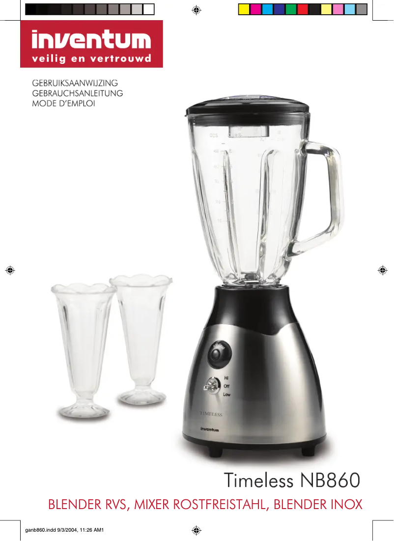 Page 1 de la notice Manuel utilisateur Inventum NB860