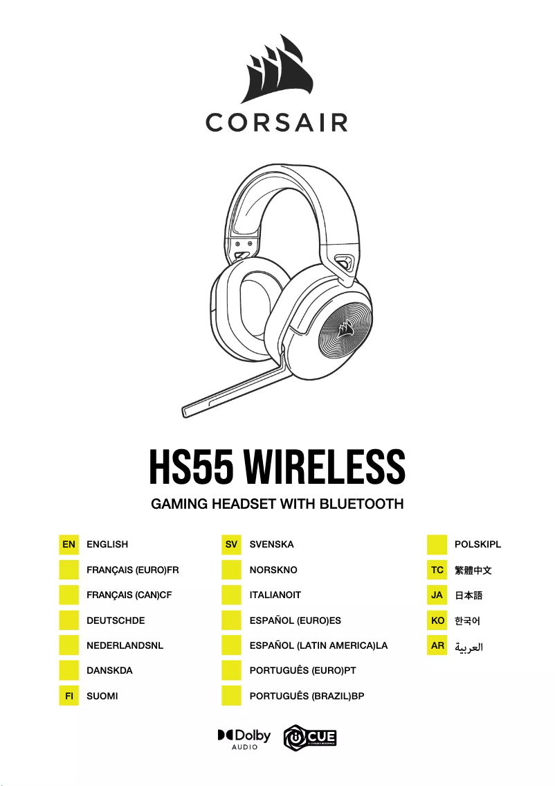 Page 1 de la notice Manuel utilisateur Corsair HS55 Wireless