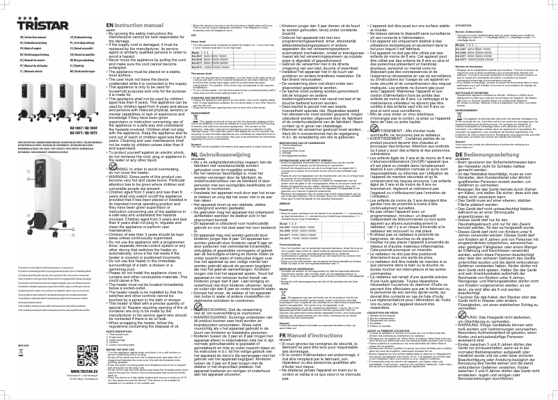 Page 1 de la notice Manuel utilisateur TriStar KA-5067