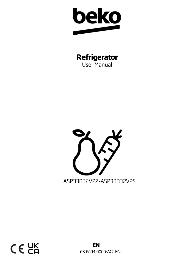 Page 1 de la notice Manuel utilisateur Beko ASP33B32VPS
