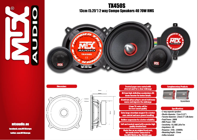 Page n°1 - Manuel utilisateur MTX Audio TX450S