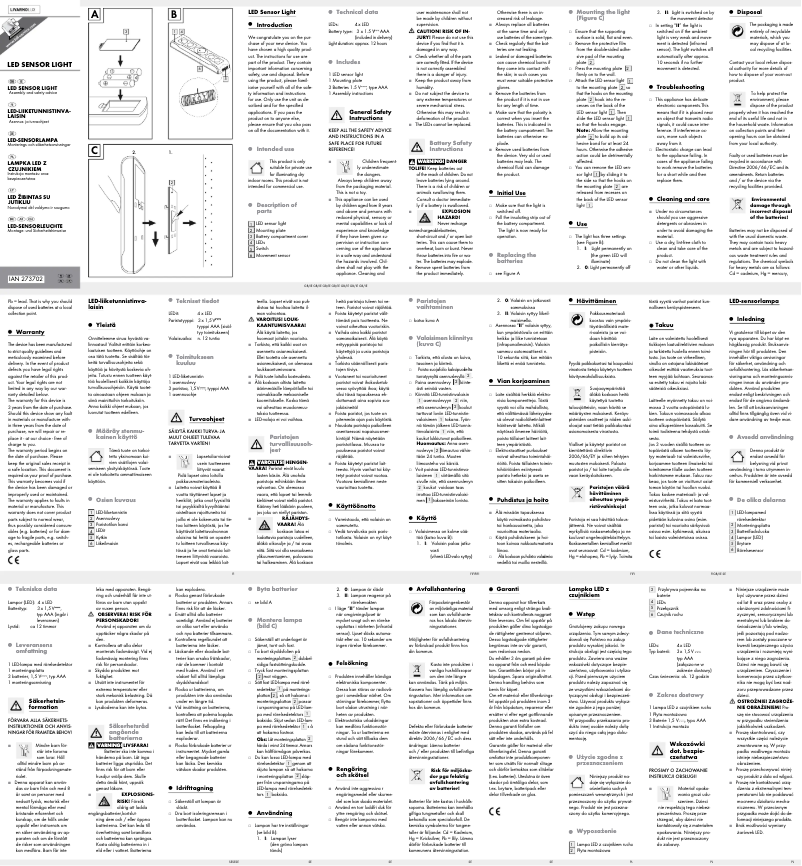 Page 1 de la notice Manuel utilisateur Livarno Lux IAN 273702