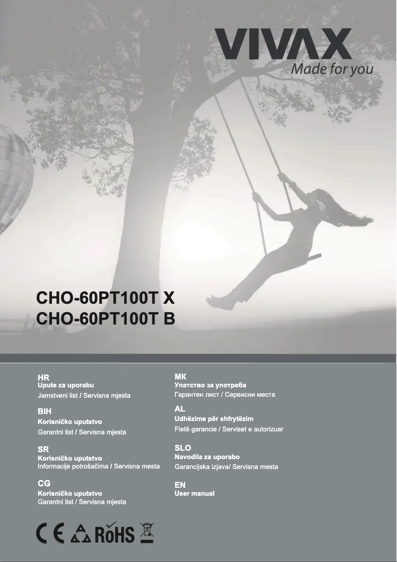 Image de la première page du manuel de l'appareil CHO-60PT100T X