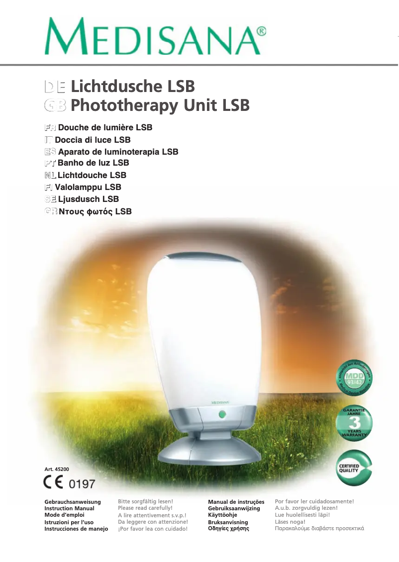 Page 1 de la notice Manuel utilisateur Medisana LSB