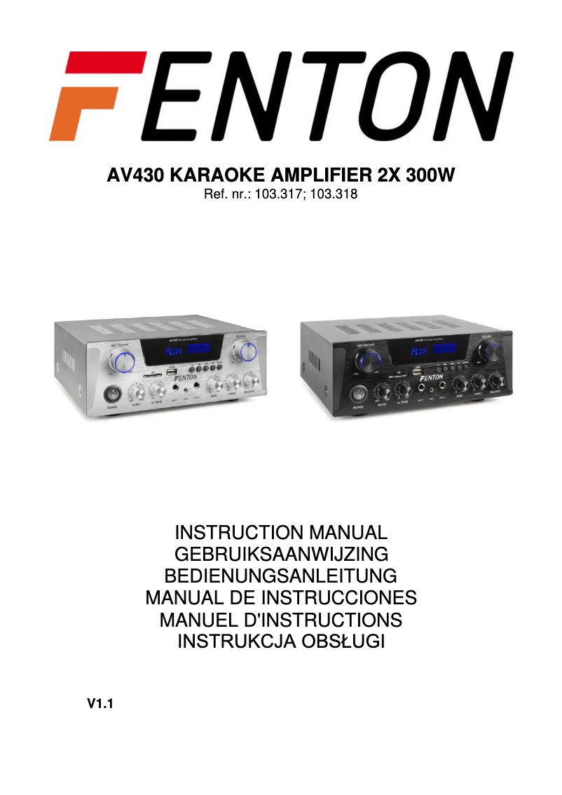 Image de la première page du manuel de l'appareil AV430