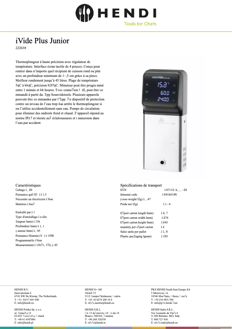 Página 1 del manual Ficha técnica SousVideTools 222638