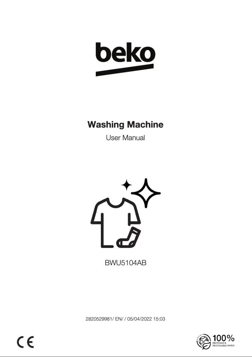 Page 1 de la notice Label énergétique Beko BWU5104AB
