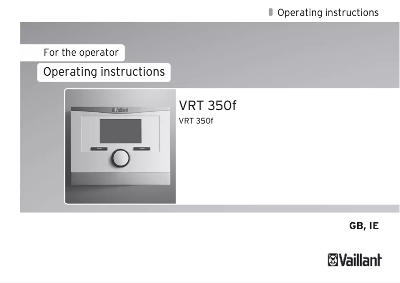 Page n°1 - Manuel utilisateur Vaillant VRT 350f