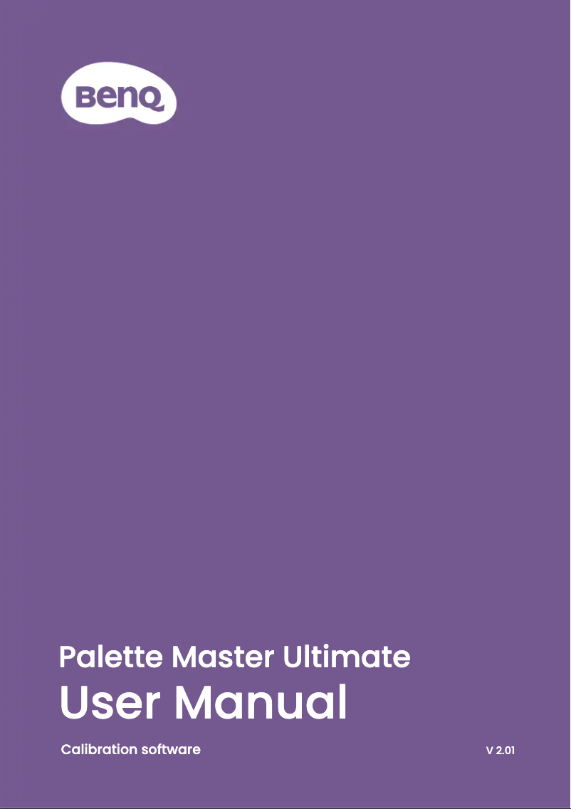 Page n°1 - Manuel utilisateur BenQ Palette Master Ultimate