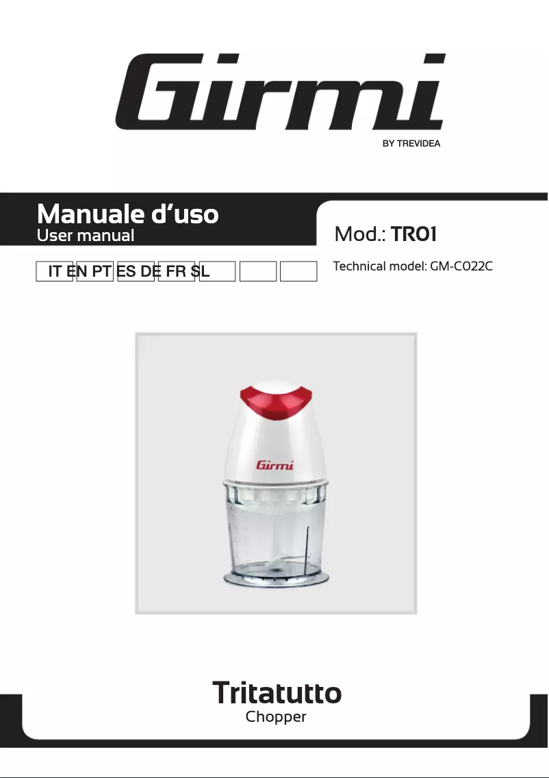 Image de la première page du manuel de l'appareil TR01