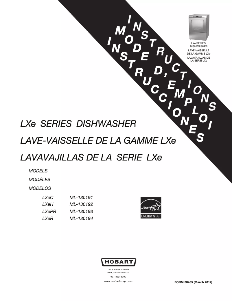 Page 1 de la notice Manuel utilisateur Hobart LXEH-1