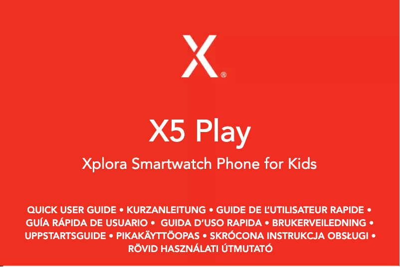 Image de la première page du manuel de l'appareil X5 Play