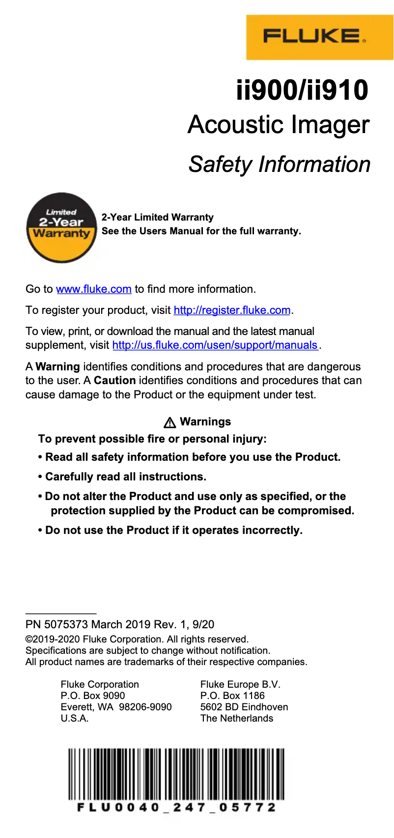 Image de la première page du manuel de l'appareil ii910