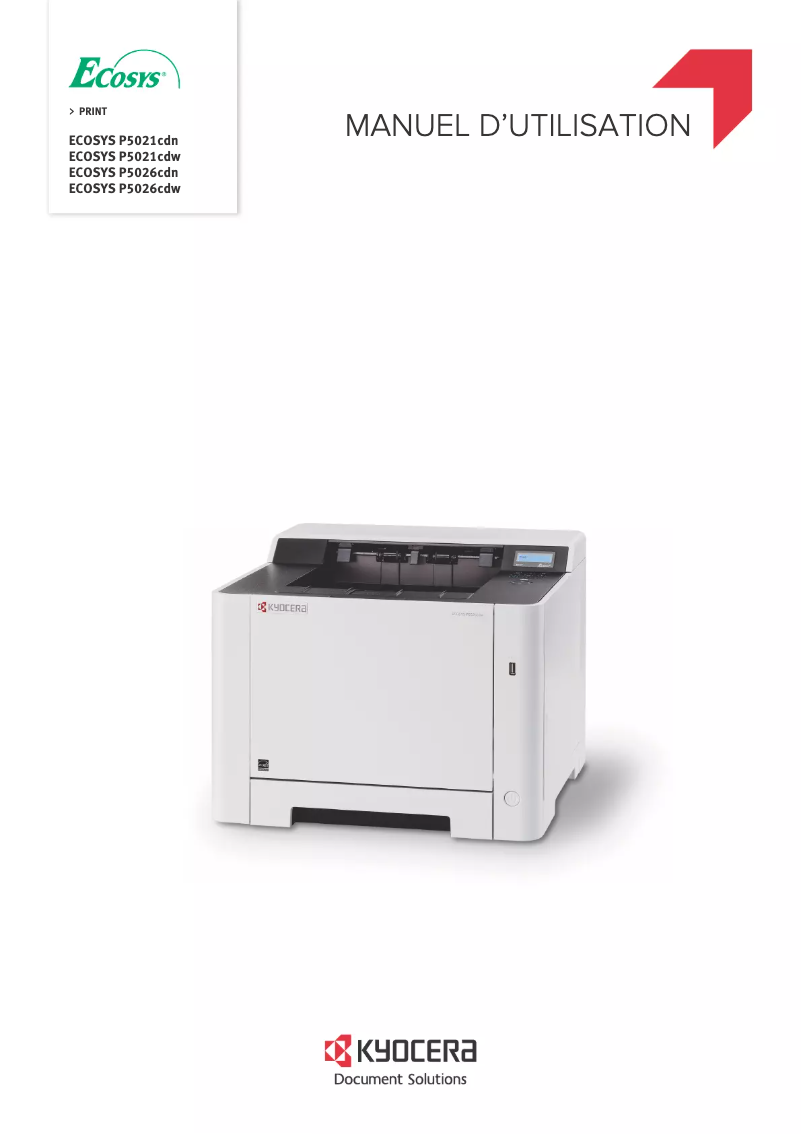 Page 1 de la notice Manuel utilisateur Kyocera ECOSYS P5021cdn/KL3