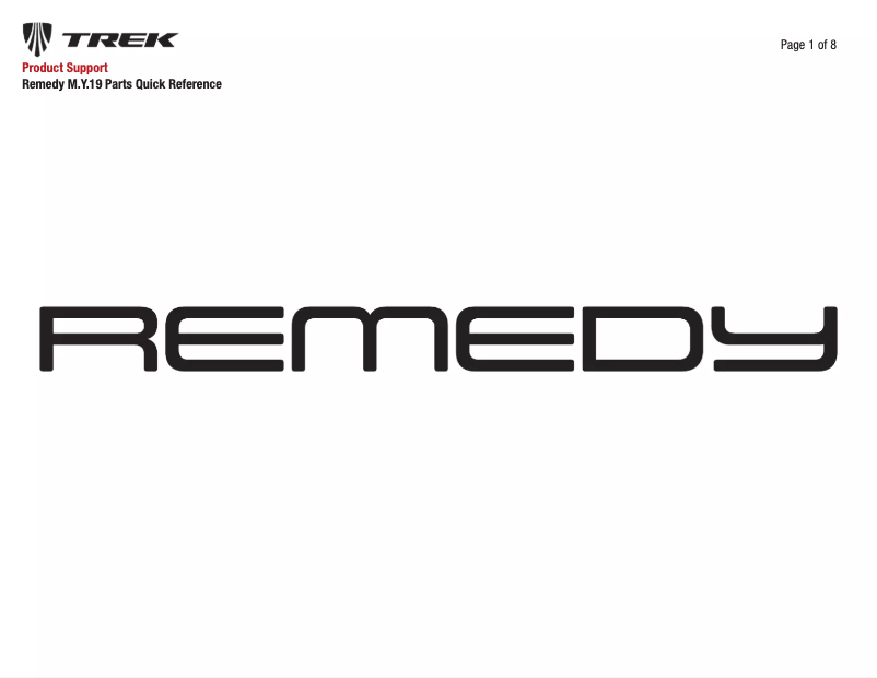 Page 1 de la notice Manuel utilisateur Trek Quadro Remedy 27.5 C