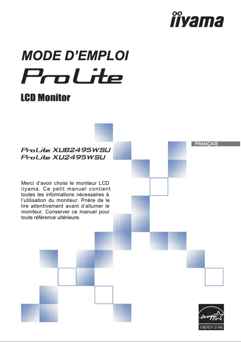 Page 1 de la notice Manuel utilisateur Iiyama ProLite XUB2495WSU