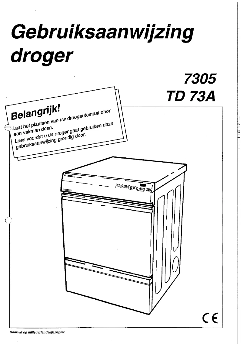 Page n°1 - Manuel utilisateur Asko TD7305