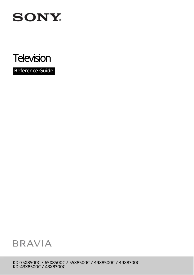 Page 1 de la notice Manuel utilisateur Sony Bravia KD-75X8500C