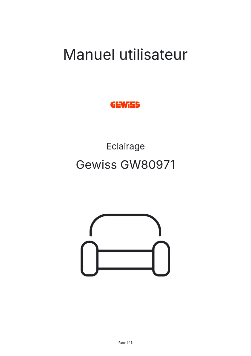 Image de la première page du manuel de l'appareil GW80971