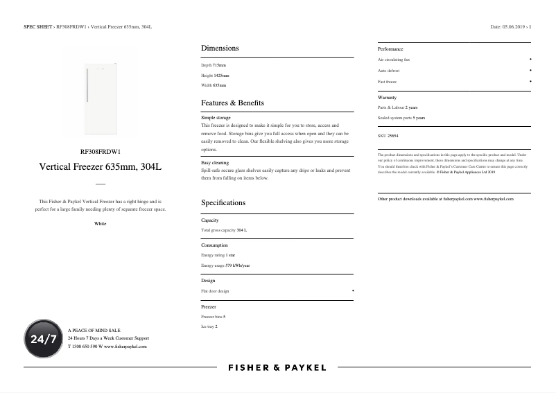 Image de la première page du manuel de l'appareil RF308FRDW1