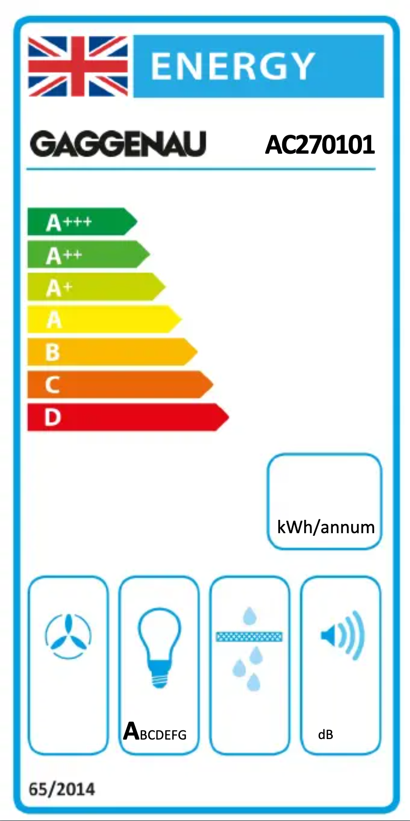 Page 1 de la notice Label énergétique Gaggenau AC270101