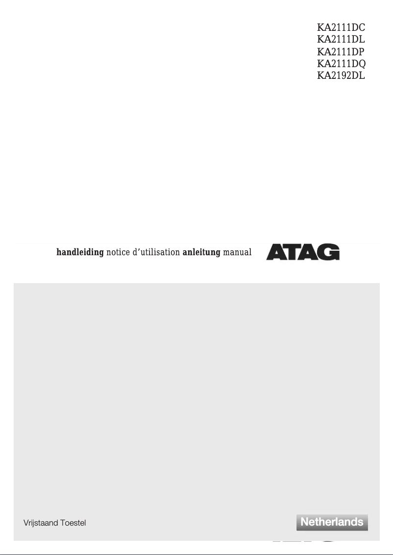 Page 1 de la notice Manuel utilisateur Atag KA2111DQ