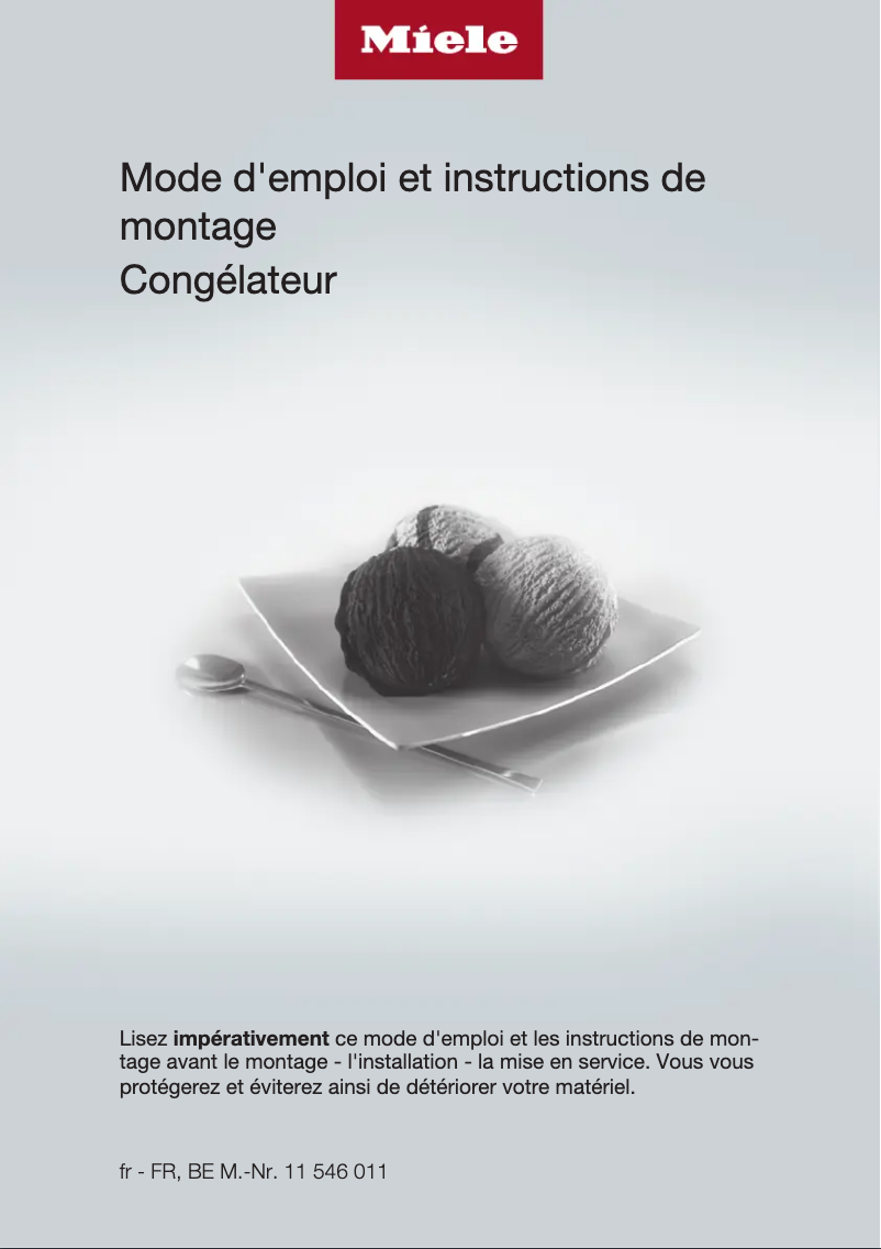 Page n°1 - Manuel utilisateur Miele F 2813 Vi