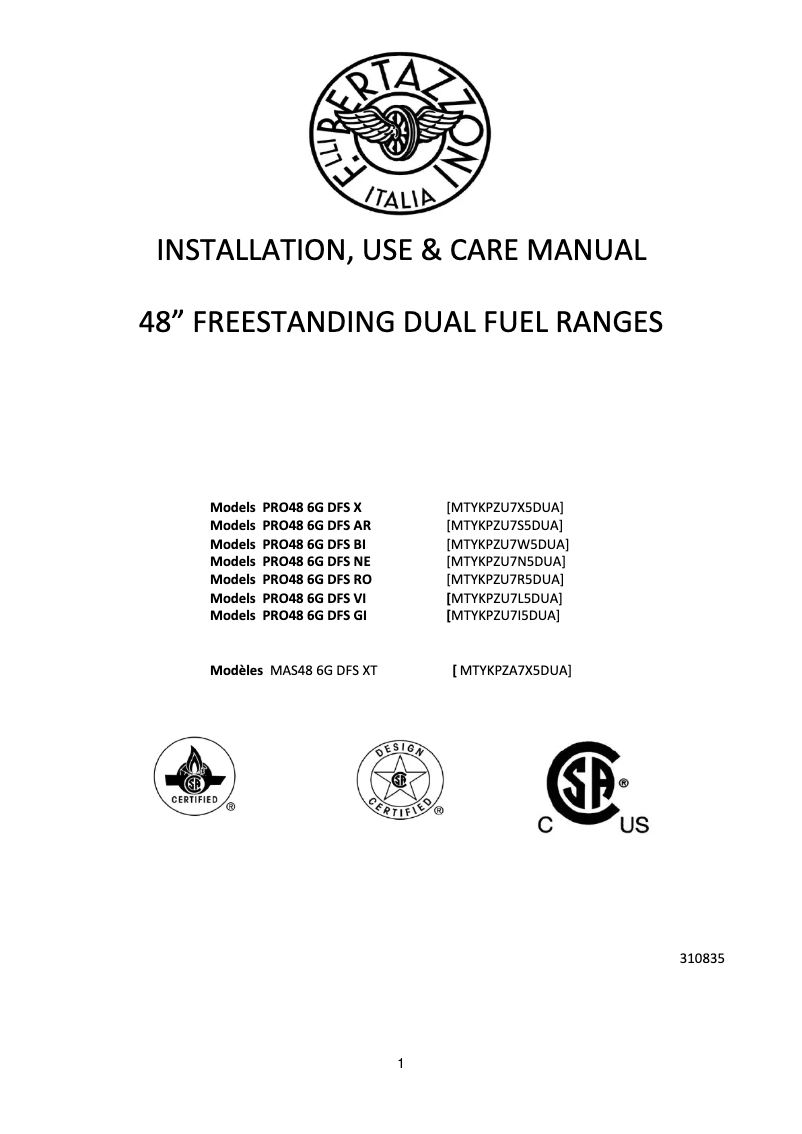 Image de la première page du manuel de l'appareil PRO48 6G