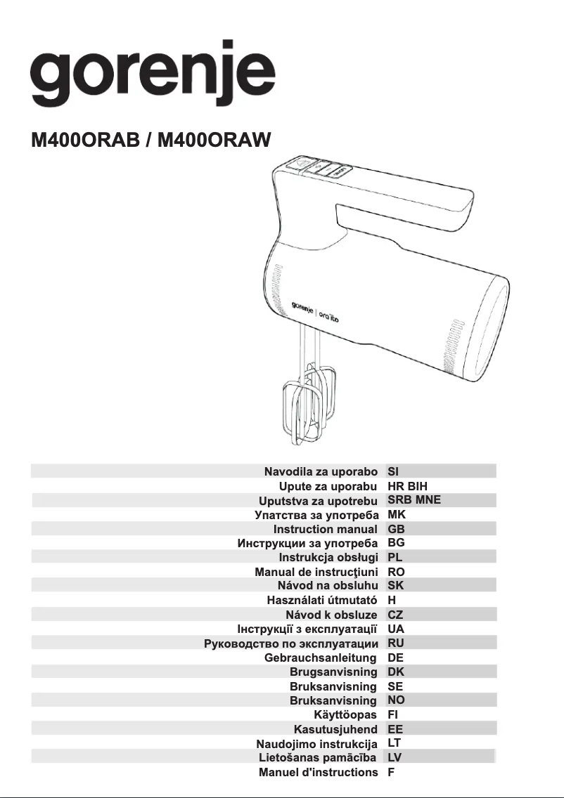 Page n°1 - Mode d'emploi Gorenje M400ORAW