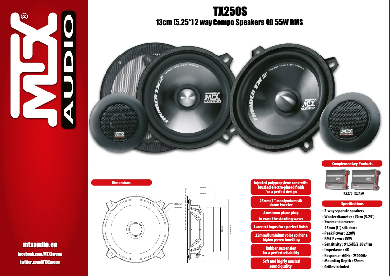 Page n°1 - Manuel utilisateur MTX Audio TX250S