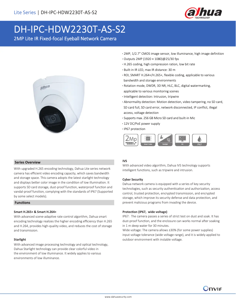 Image de la première page du manuel de l'appareil IPC-HDW2230T-AS-S2