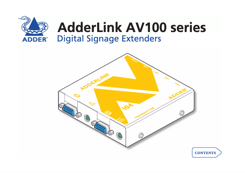 Página 1 del manual Manual de usuario Adder ALAV100T