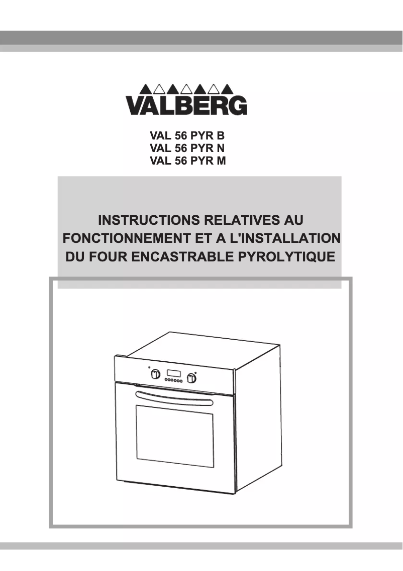 Image de la première page du manuel de l'appareil VAL 56 PYR B