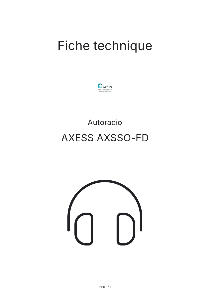 Page n°1 - Fiche technique AXESS AXSSO-FD